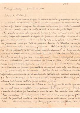 Carta para Zeno del 7 de junio de 1933