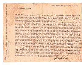 Carta de Emilio Pizarro Crespo del 20 de septiembre de 1942
