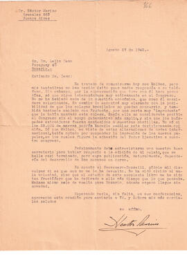 Carta de Héctor Marino del 27 de agosto de 1942