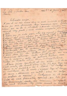 Carta para Lelio Zeno y Cristina Monserrat del 23 de junio de 1932