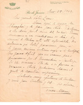 Carta de Juan Llariú del 22 de noviembre de 1943