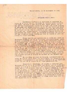 Carta de Héctor Marino del 11 de diciembre de 1941