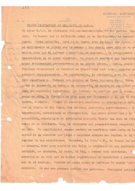 Exámen Grafológico de una carta de L.O.Z. Copia fiel del original. Análisis verificado por la sra...