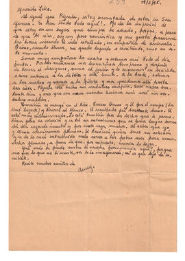 Carta para Lelio Zeno del 19 de febrero de 1938.
