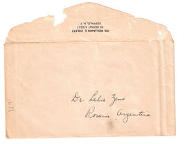 Sobre de carta del Dr. Benjamín E. Obletz