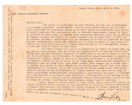 Carta de Emilio Pizarro Crespo del 28 de abril de 1942