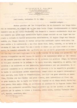 Carta de Ernesto F. Malbec del 26 de noviembre de 1941