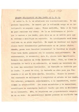 Examen grafológico de Lelio Zeno