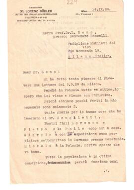 Carta del Dr. Lorenz Bohler del 14 de septiembre de 1939