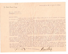 Carta de Emilio Pizarro Crespo del 28 de marzo de 1940