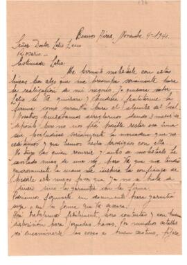 Carta para Lelio Zeno del 4 de noviembre de 1941