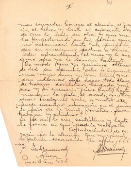 Página de correspondencia personal dirigida presuntamente a L. Zeno