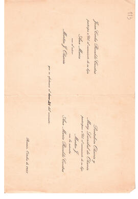 Participación de casamiento de Ana María Recalde Cuestas