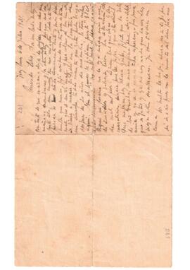 Carta fragmentada para Lelio Zeno del 6 de julio de 1931