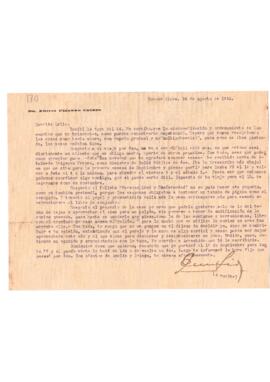 Carta de Emilio Pizarro Crespo del 26 de agosto de 1942