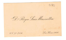 Tarjeta personal Dr. Roque Luis Masciottra