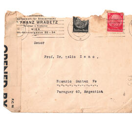Sobre de carta enviada por Franz Wrabetz