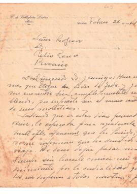Carta de Tomás de Villafañe del 21 de febrero de 1941