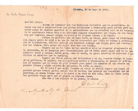 Carta de Emilio Pizarro Crespo del 22 de mayo de 1941