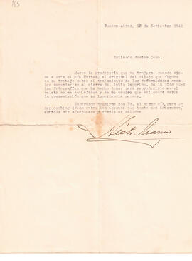 Carta de Héctor Marino del 13 de septiembre de 1942