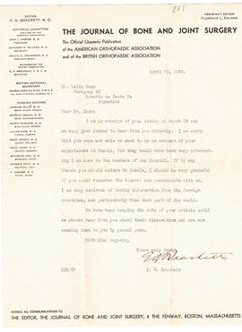 Carta de E. G. Brackett del 20 de abril de 1933