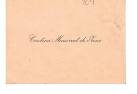 Tarjeta personal de Cristina Monserrat de Zeno