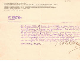 Carta del Dr. Rodolfo A. Borzone del 16 de mayo de 1941