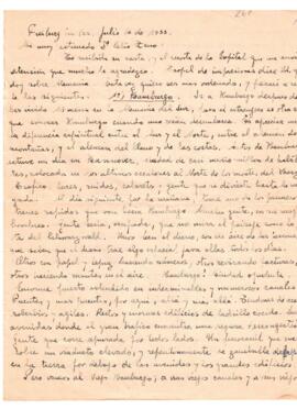 Carta desde Friburgo para Zeno del 16 de julio de 1933
