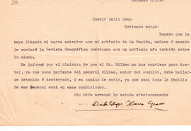 Carta de Dick Edgar Ibarra Grasso del 3 de marzo de 1940