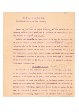 Síndrome de Bertolotti. Sacralización de la 5ta lumbar