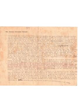 Carta de Emilio Pizarro Crespo sobre tratamiento biológico