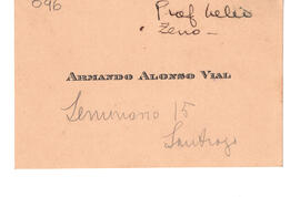 Tarjeta personal de Armando Alonso Vial