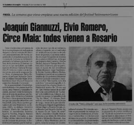 Joaquín Giannuzi, Elvio Romero, Circe Maia: todos vienen a Rosario