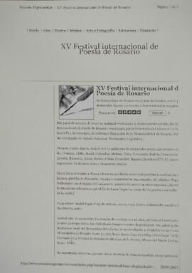 XV Festival internacional de Poesía de Rosario