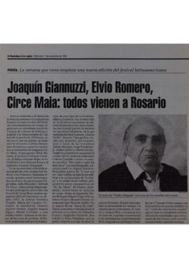 Joaquín Giannuzi, Elvio Romero, Circe Maia: todos vienen a Rosario