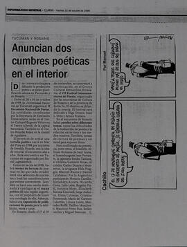 Anuncian dos cumbres poéticas en el interior