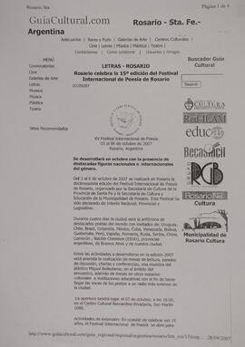 Rosario celebra la 15° edición del Festival Internacional de Poesía de Rosario