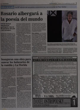 Rosario albergará a la poesía del mundo