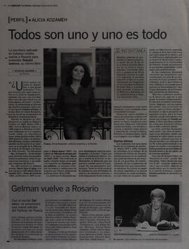 Gelman vuelve a Rosario