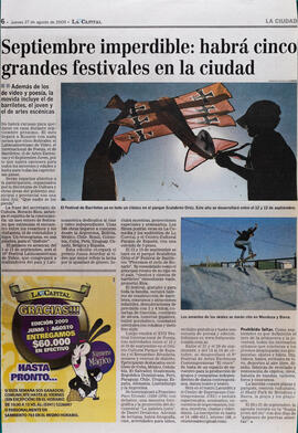 Septiembre imperdible: habrá cinco grandes festivales en la ciudad