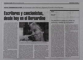 Escritores y cancionistas desde hoy en el Bernardino