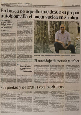 En busca de aquello que desde su propia autobiografía el poeta vuelca en su obra.