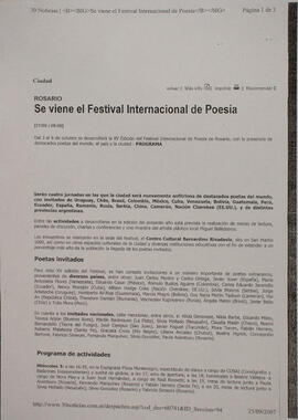 Se viene el Festival Internacional de Poesía
