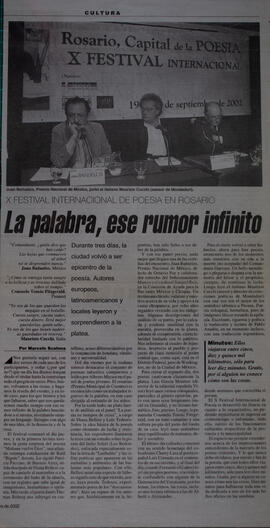 La palabra, ese rumor infinito