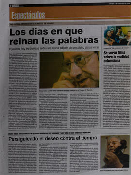 Los días en que reinan las palabras