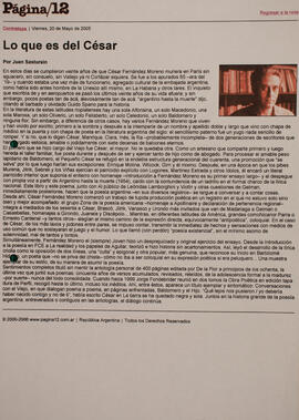 Lo que es del César