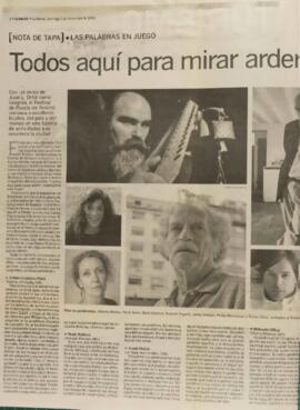 Las Palabras en Juego - Todos aquí para mirar arder este fuego