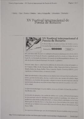 XV Festival internacional de Poesía de Rosario