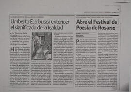 Abre el Festival de Poesía de Rosario