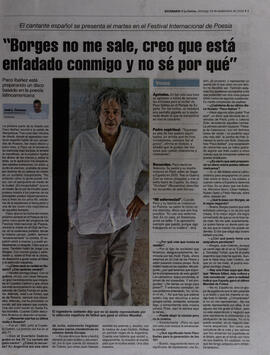 "Borges no me sale, creo que está enfadado conmigo y no sé por qué"